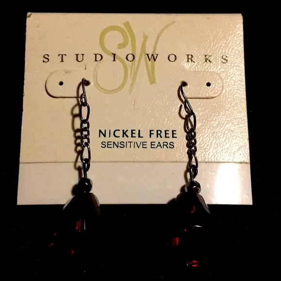 Studio Works red drop earrings new with tags - Picture 1 of 2